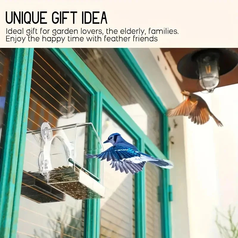 Transparent Bird Feeder for Wild Birds