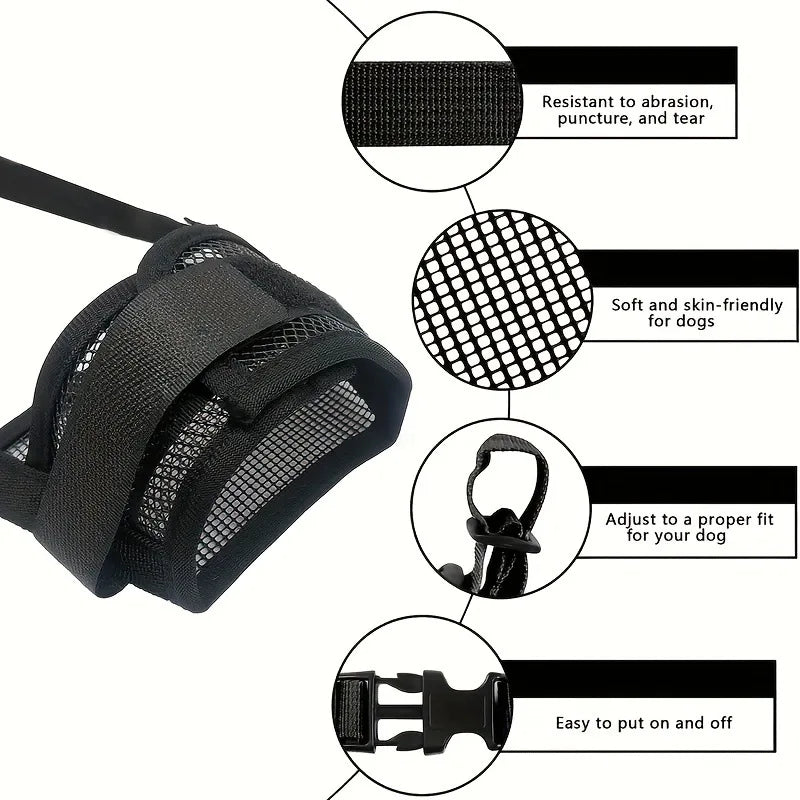 Soft Dog Muzzle Breathable Mesh Muzzle for Small Medium Large Dog Mouth Cover,