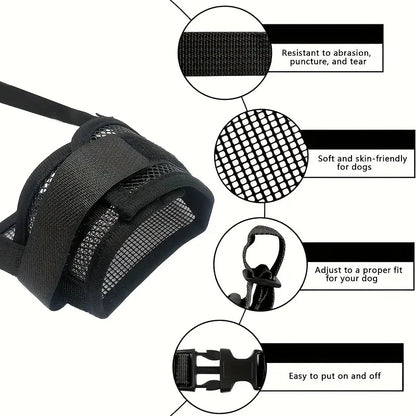 Soft Dog Muzzle Breathable Mesh Muzzle for Small Medium Large Dog Mouth Cover,