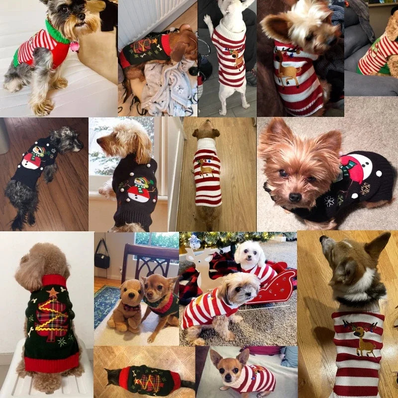 Dog Sweater Christmas Winter Warm Dog  Knitted Sweater