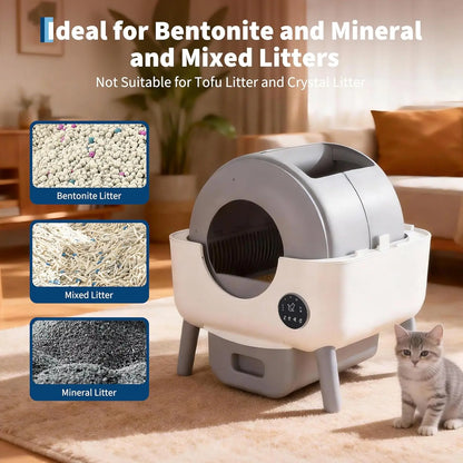 Self-Cleaning Cat Litter Box for Multiple Cats Large Capacity –App Control