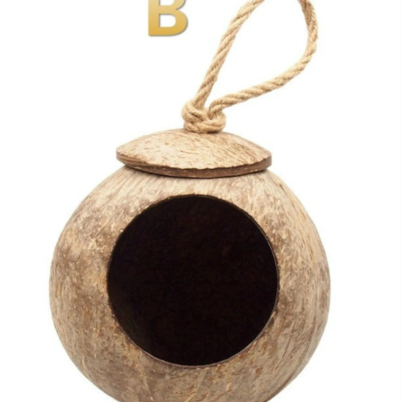 1Pc Natural Coconut Shell  Bird Nest  Parrot Budgie Parakeet Cockatiel Conure