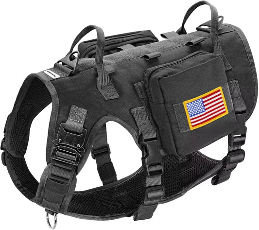 Medium Tactical Dog Harness with Handle,  Vest Adjustable Chest 19.5-41.5 Inches