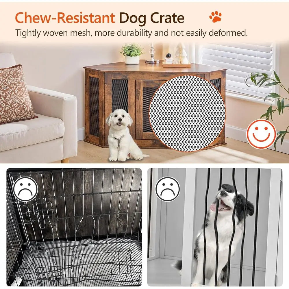 Dog Crate Furniture, Wooden Dog Kennel End Table,