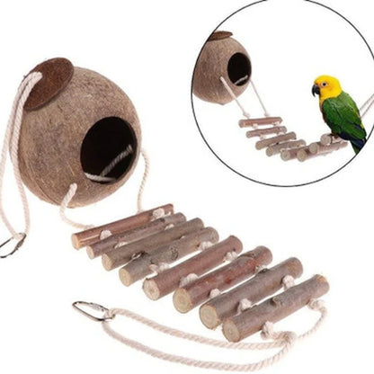 1Pc Natural Coconut Shell  Bird Nest  Parrot Budgie Parakeet Cockatiel Conure