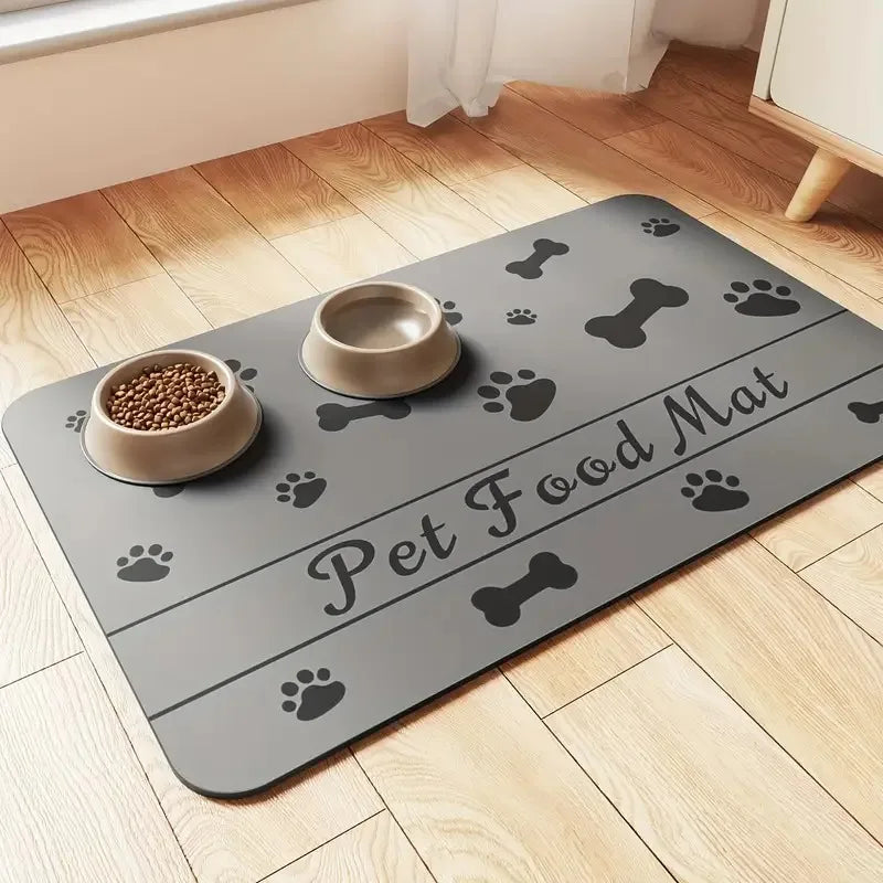 Quick-Dry Dog Bowl Mat, Easy  Kitchen Floor Protector