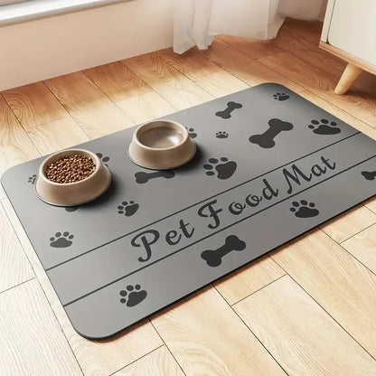 Quick-Dry Dog Bowl Mat, Easy  Kitchen Floor Protector