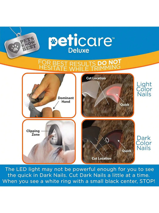 Omnliy LED Pet Nail Clipper for Dogs & Cats, 5X Magnification, Nail Trapper