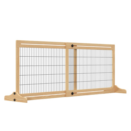 Freestanding Dog Gate, Foldable Stair Gate with Support Feet