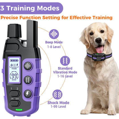 3300Ft Electric Dog Training Collar Remote Control Waterproof  Vibration Shock Beep