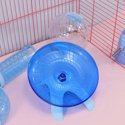 Blue Silent Hamster Exercise Wheel – 7 Inch Quiet Spinner Running Disc