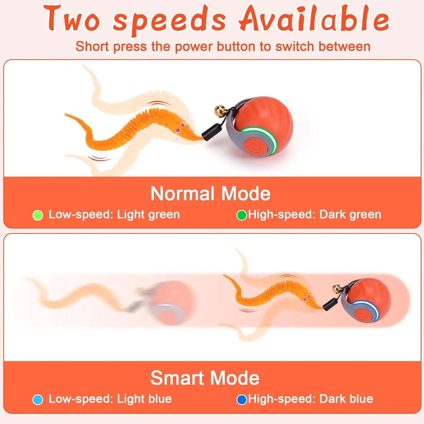 2Pack Interactive Cat Toy Ball - Automatic Interactive Cat Toys for Indoor Cats