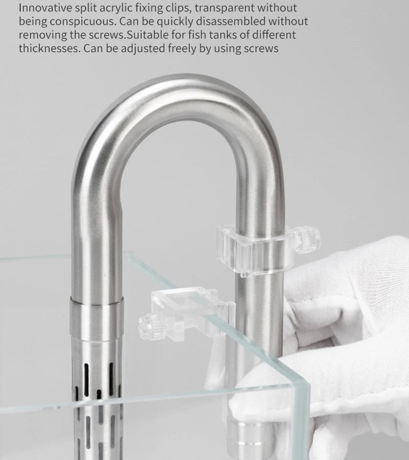 Fish tank inlet and outlet filter stainless steel tube