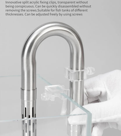 Fish tank inlet and outlet filter stainless steel tube