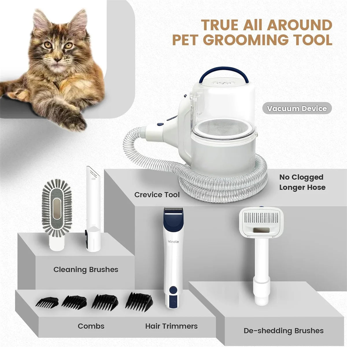 P50 Dog Grooming Vacuum, with Dog Clippers,Deshedding