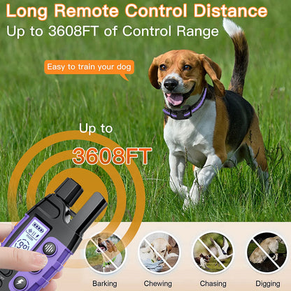 3300Ft Electric Dog Training Collar Remote Control Waterproof  Vibration Shock Beep