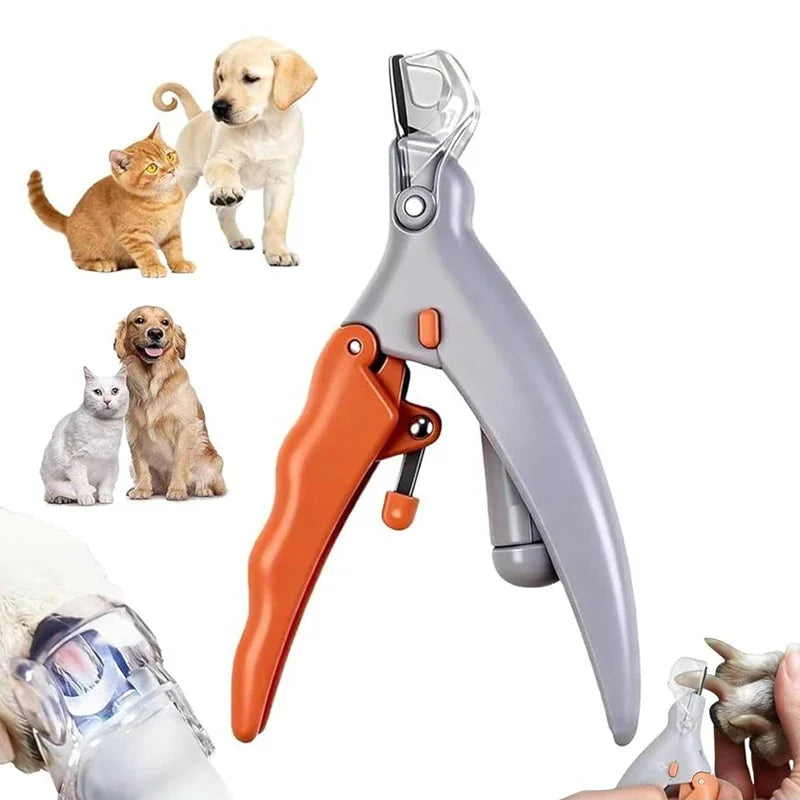 Omnliy LED Pet Nail Clipper for Dogs & Cats, 5X Magnification, Nail Trapper