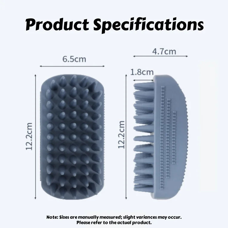 Silicone Bath Massage Brush fur Removal for Cats/Dogs - Collects 90% Wet Hair