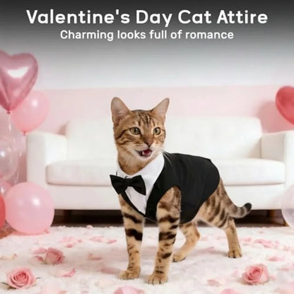 Cat Tuxedo Suit Formal Wear with Bow Tie,