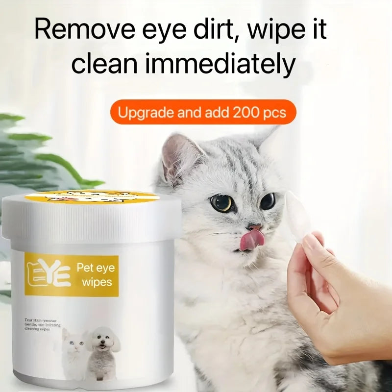 200pcs  Eye Wipes, Gently Remove Tear Stain, Debris, Discharge