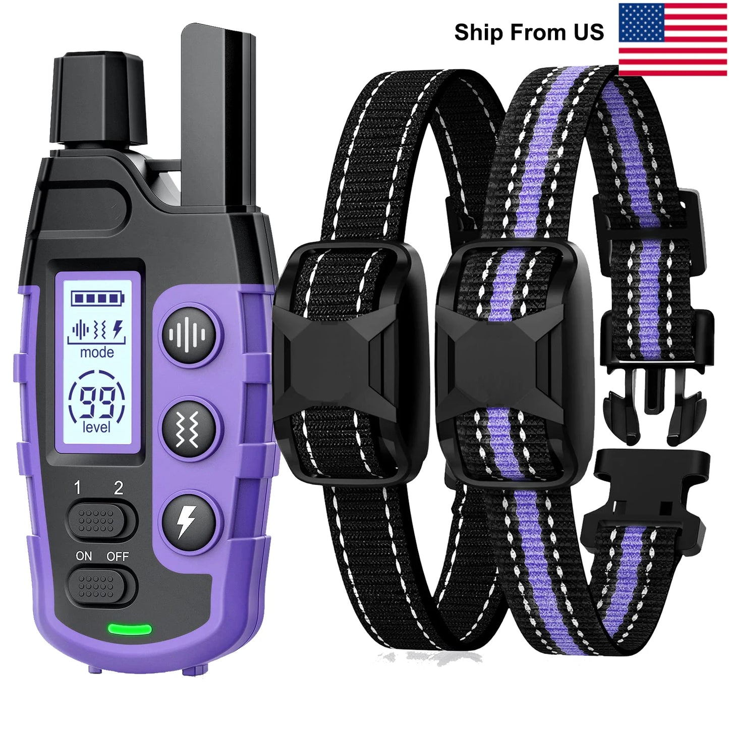 3300Ft Electric Dog Training Collar Remote Control Waterproof  Vibration Shock Beep