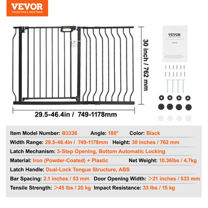Dog Gate Easy Step Walk Child Pet Security Mount Kit Wall