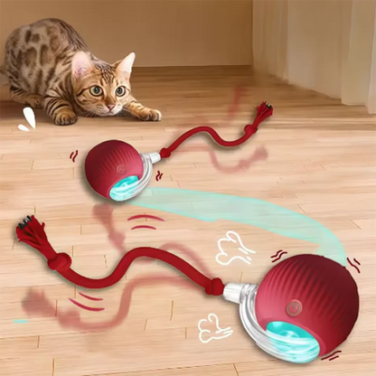 Interactive Self-Play Cat Toys, Automatic Teaser Ball and Rotating