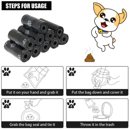 2/40Rolls Pet Dog Bags Dispenser Collector