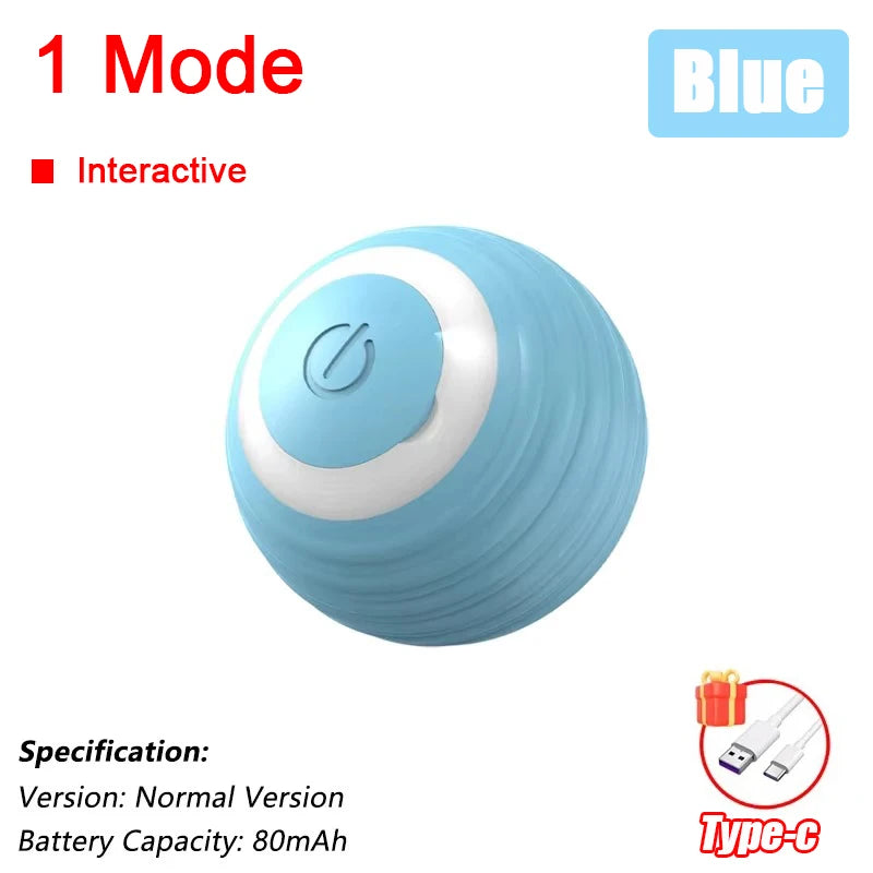 New Cat Interactive Ball Toy Automatic Rolling Ball Faux Tail Rechargeable Smart Pet Electric Toy