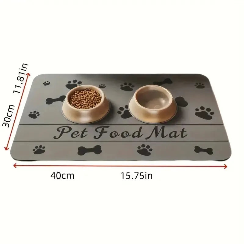 Quick-Dry Dog Bowl Mat, Easy  Kitchen Floor Protector