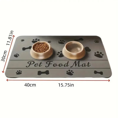 Quick-Dry Dog Bowl Mat, Easy  Kitchen Floor Protector