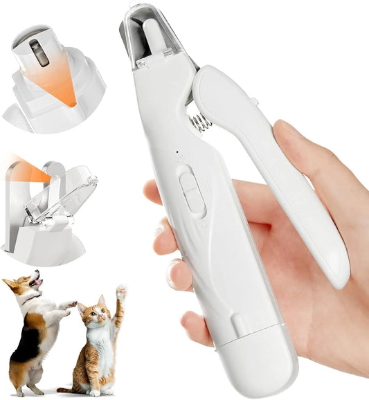 Nail Clippers, Quiet Pet Nail Grinder with 2 LED Lightsl