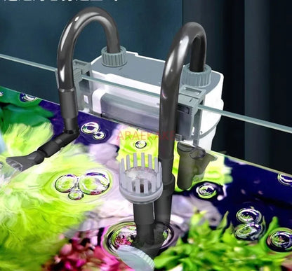 Fish tank filter wall mounted circulation system