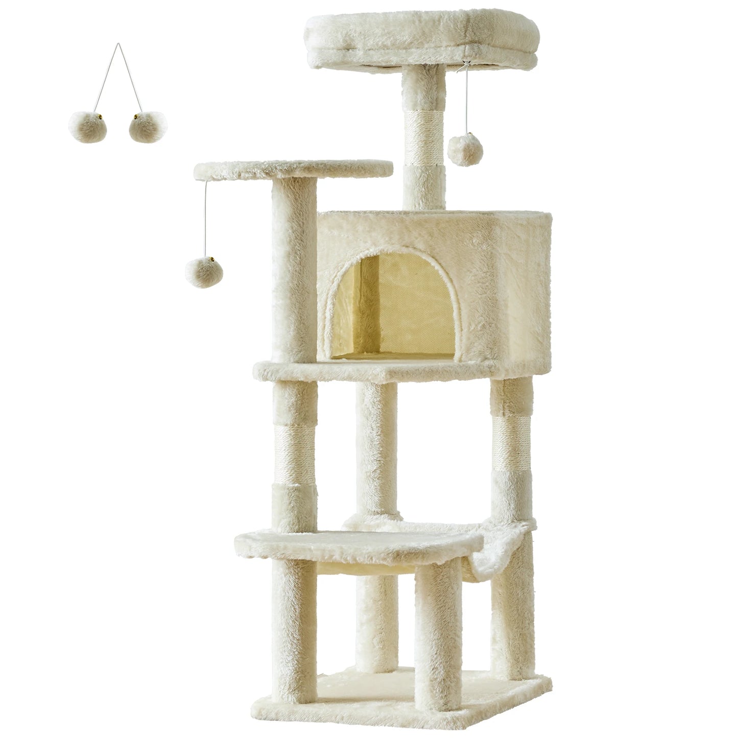 44In Cat Tall Multi-Cat Climbing Tower Scratching Posts Stable