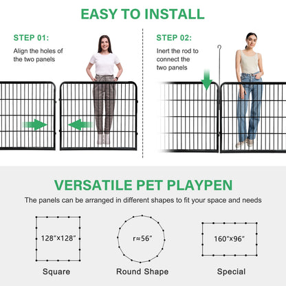 Dog Playpen 16 Panel Foldable Outdoor Yard Camping