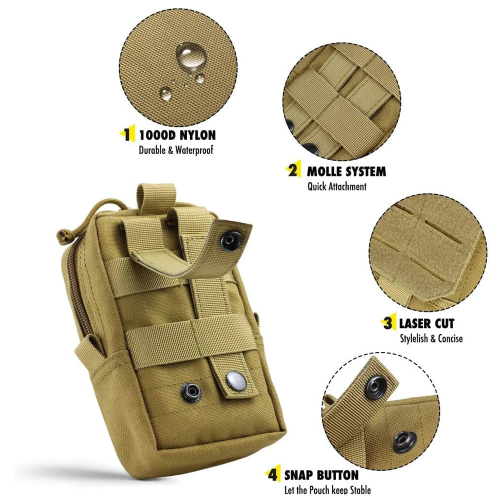 Dog Tactical Bags Set Molle Pouches Belt Attaching on Harness