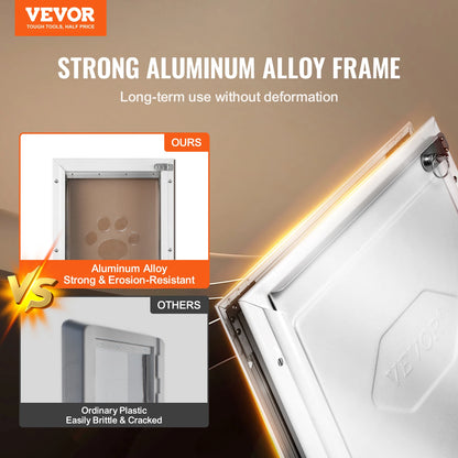 Pet Door Aluminum Frame with Lock and Flap System for Exterior Doors