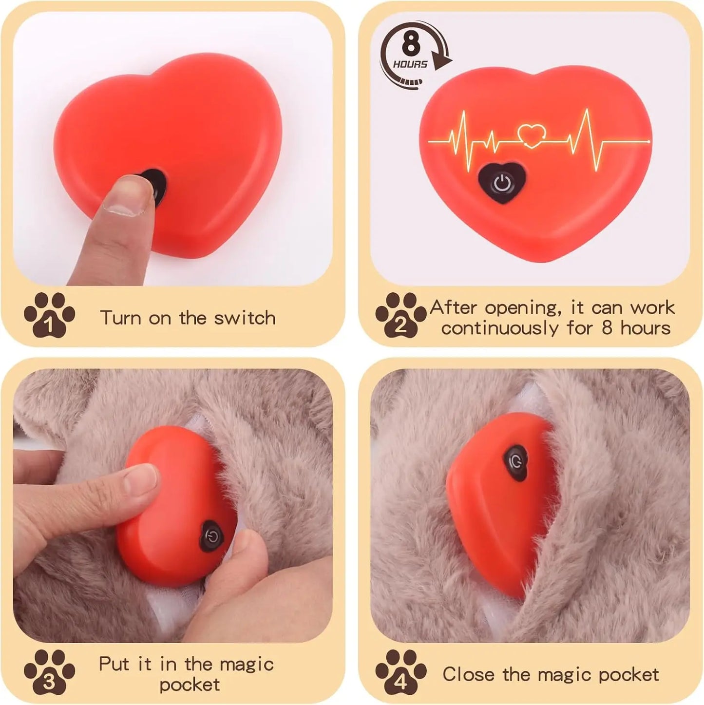 Puppy Heartbeat Plush Toy for Anxiety Relief, Sleep & Training