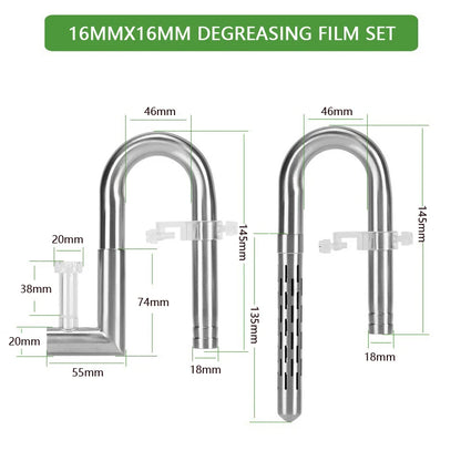 Fish tank inlet and outlet filter stainless steel tube