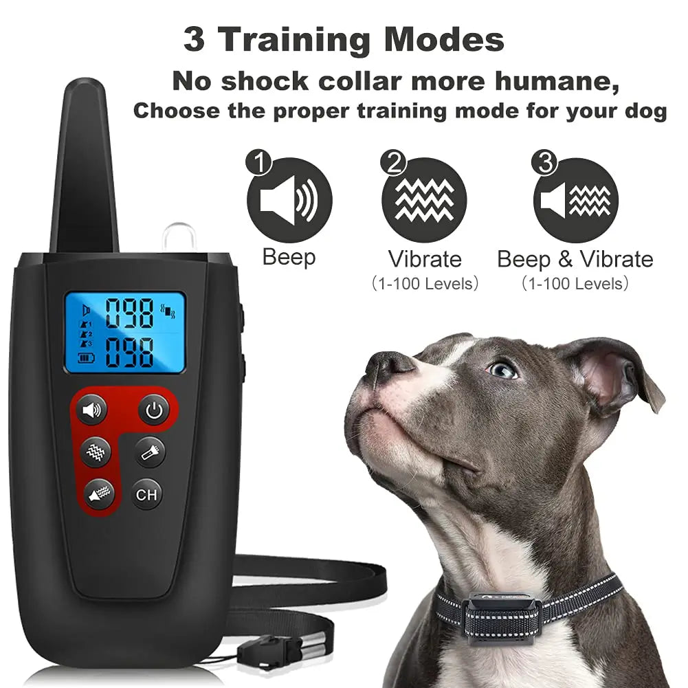 No Shock Dog Training Collar  IPX7 Waterproof Electric Collar with Remote