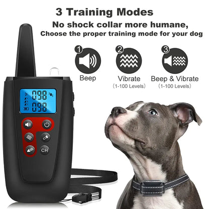 No Shock Dog Training Collar  IPX7 Waterproof Electric Collar with Remote