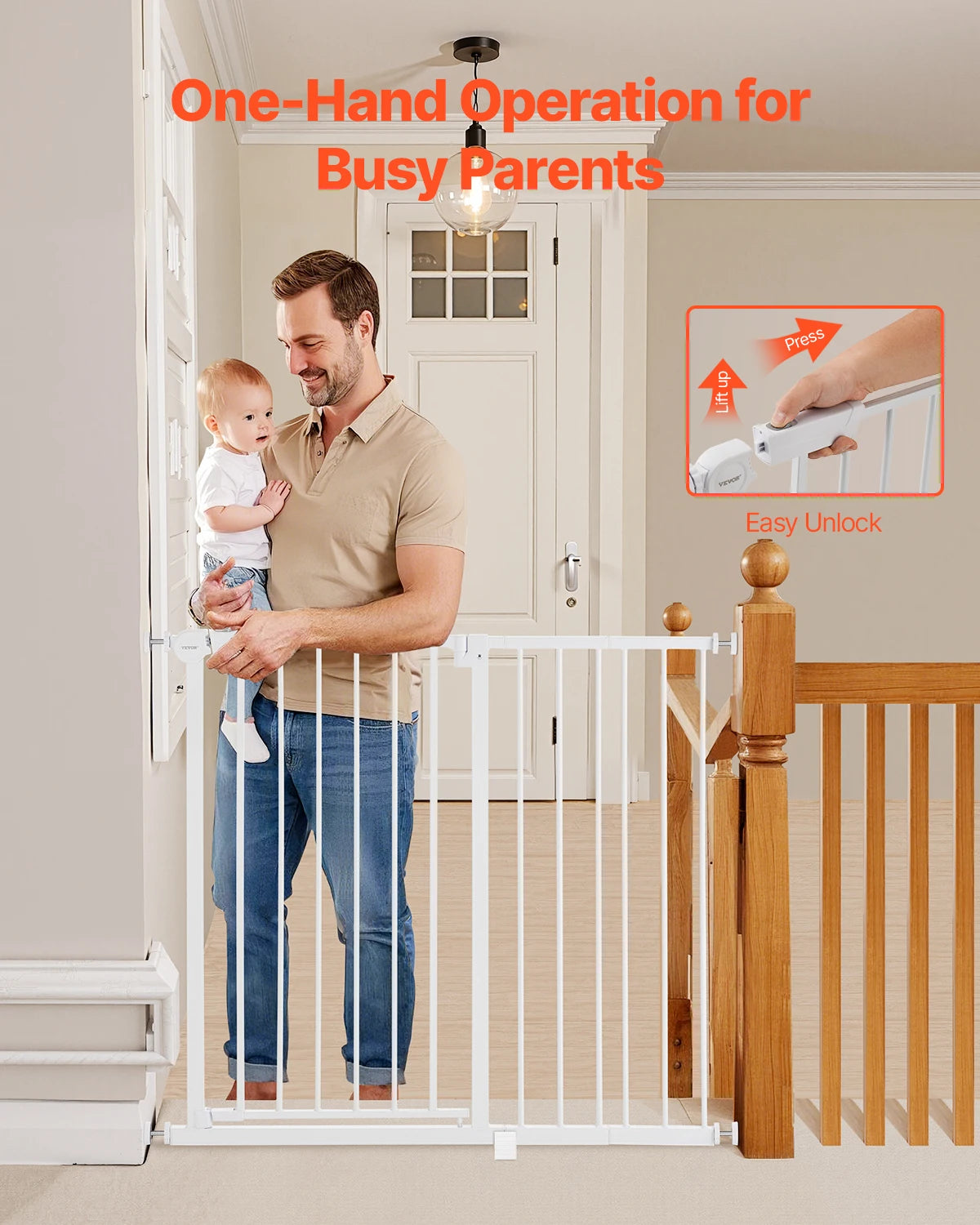 Dog Gate Easy Step Walk Child Pet Security Mount Kit Wall