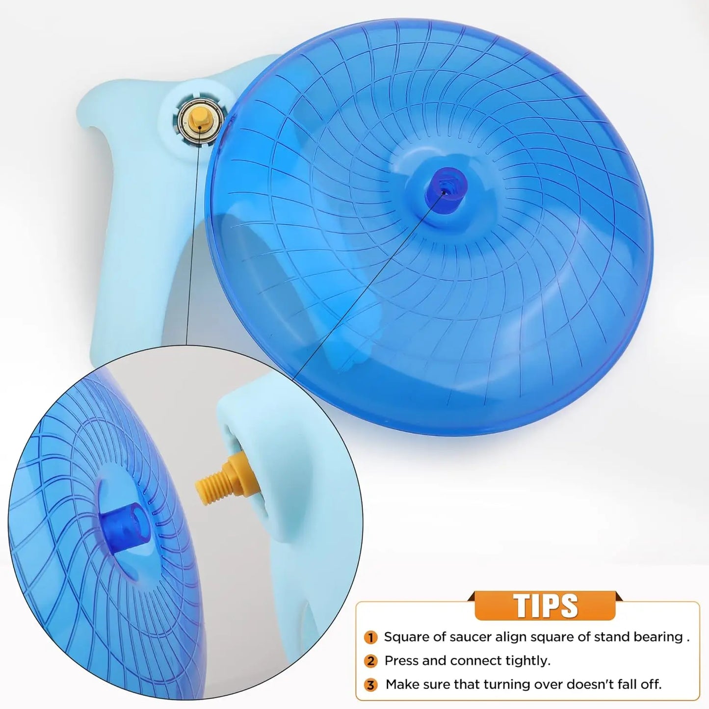 Blue Silent Hamster Exercise Wheel – 7 Inch Quiet Spinner Running Disc