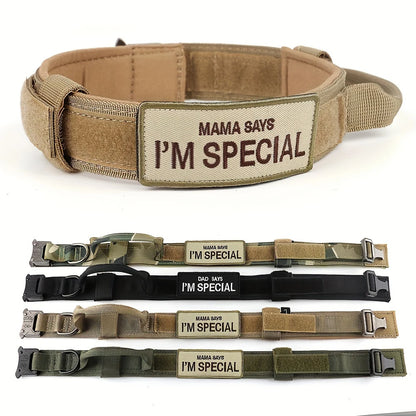Heavy Duty Tactical Dog Collars with Patch Training  Medium and Large Dogs
