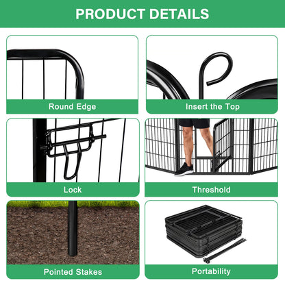 Dog Playpen 16 Panel Foldable Outdoor Yard Camping