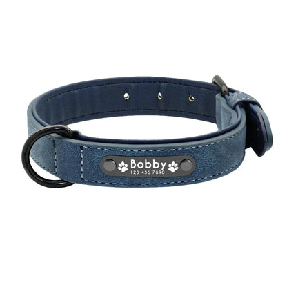 Personalized ID  Dog Collars Leather for Small Medium Large Dogs