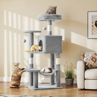 44In Cat Tall Multi-Cat Climbing Tower Scratching Posts Stable