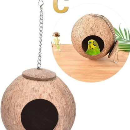 1Pc Natural Coconut Shell  Bird Nest  Parrot Budgie Parakeet Cockatiel Conure