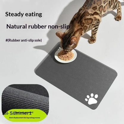 Diatomaceous Mud Absorbent Pet Placemat For Food And Water Bowl With Waterproof Quick-Dry Rubber Backing Non-Slip Home Pet Mat